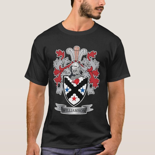 Williamson Family Crest Coat of Arms T-Shirt (Front)