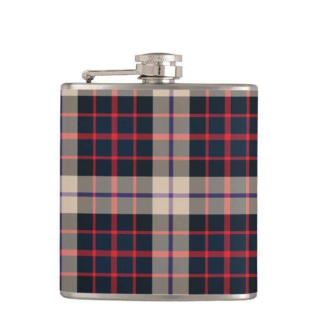 Williamson Modern Tartan Plaid Hip Flask (Front)