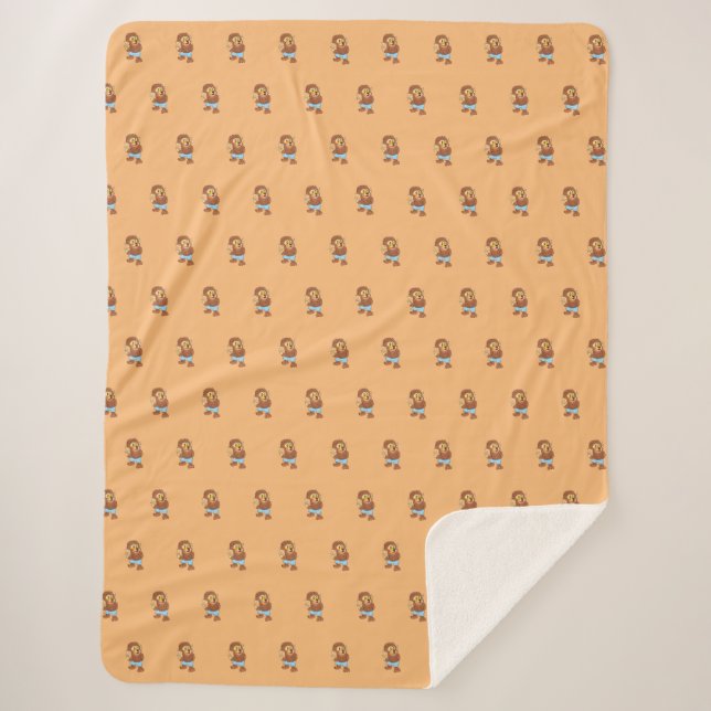 Willie the Wolf  Sherpa Blanket (Front)