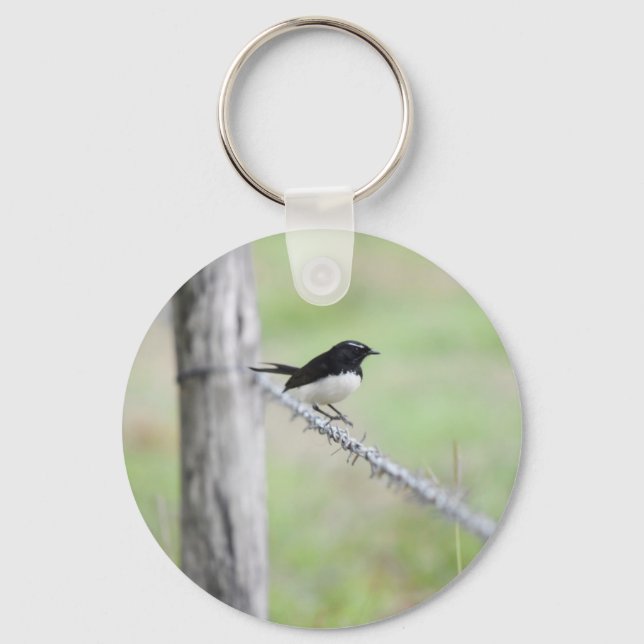 WILLIE WAGTAIL QUEENSLAND AUSTRALIA KEY RING (Front)