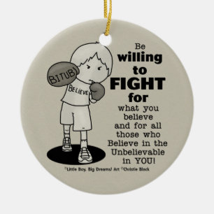Willing to Fight Ceramic Tree Decoration