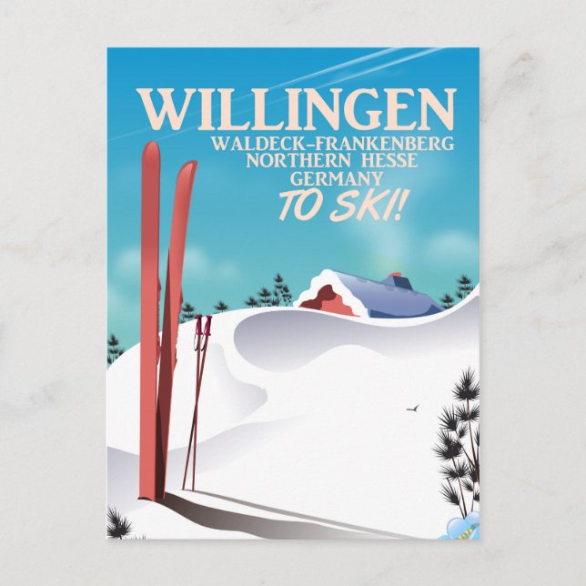 Willingen Ski travel poster. Postcard (Front)