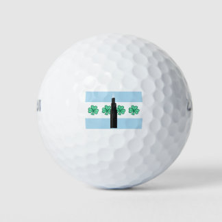 Willis / Sears Tower, Chicago Flag w/ Shamrocks Golf Balls
