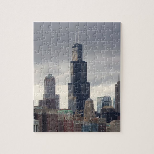 Willis Tower - Chicago Skyline - 8x10 - 110 pc Jigsaw Puzzle (Vertical)