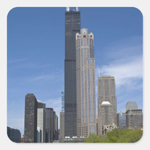 Willis Tower (previously the Sears Tower) looms Square Sticker