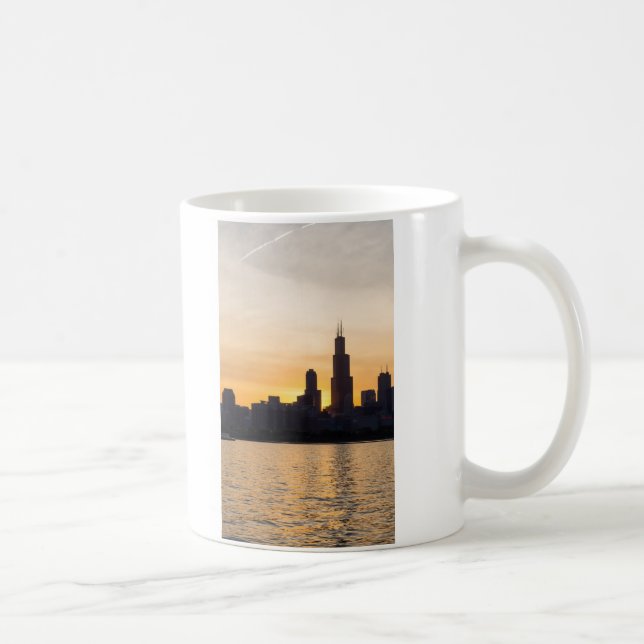 Willis Tower Sunset Silhouette Coffee Mug (Right)