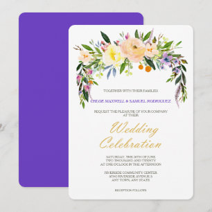 Willow and Floral Modern Wedding Invitation
