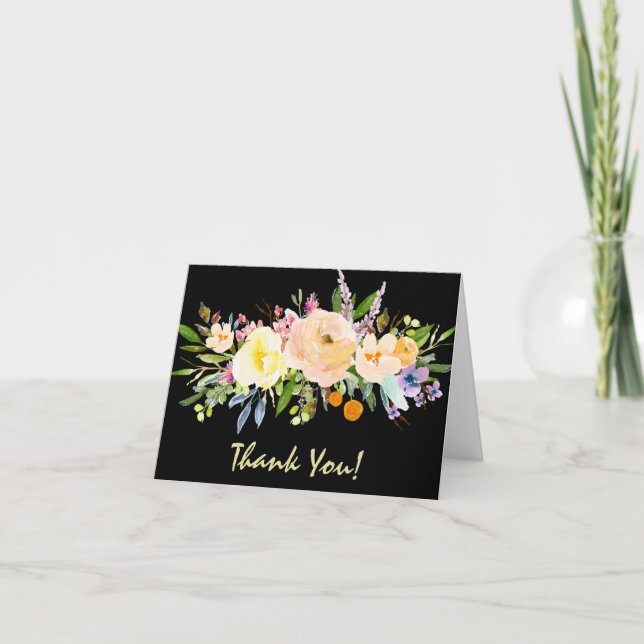 Willow and Floral Thank You Card (Front)