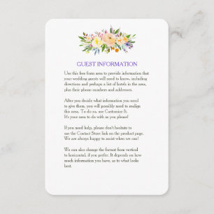 Willow and Floral Wedding Insert