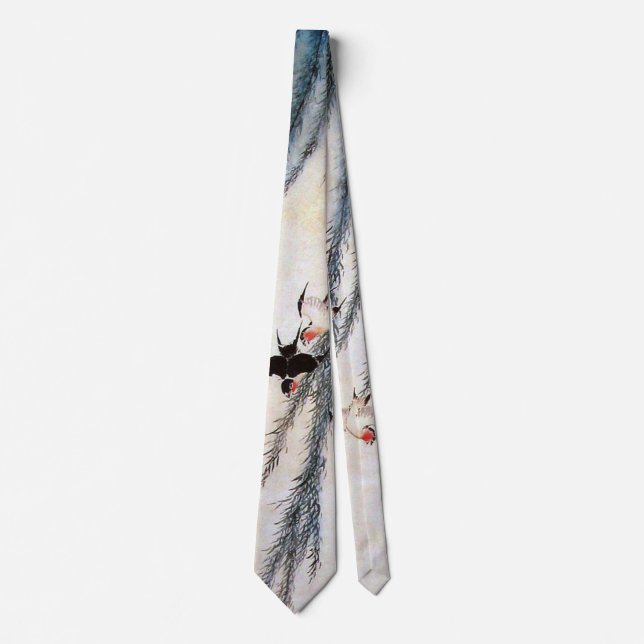 Willow and Swallow, Hokusai Tie (Front)
