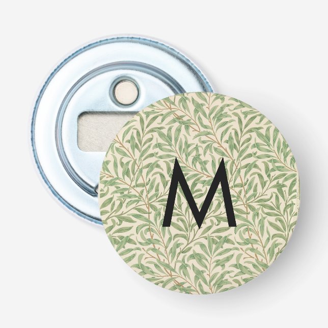 Willow Bough Botanical William Morris Monogrammed Bottle Opener (Front)