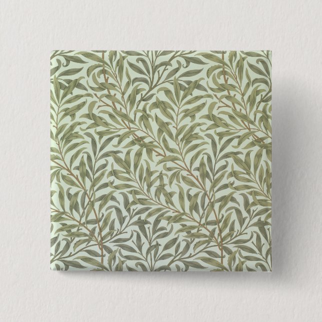 'Willow Bough' wallpaper design, 1887 15 Cm Square Badge (Front)