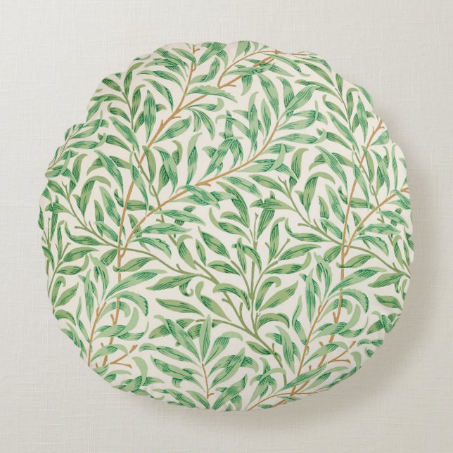 Willow Bough William Morris Pattern Round Cushion (Front)