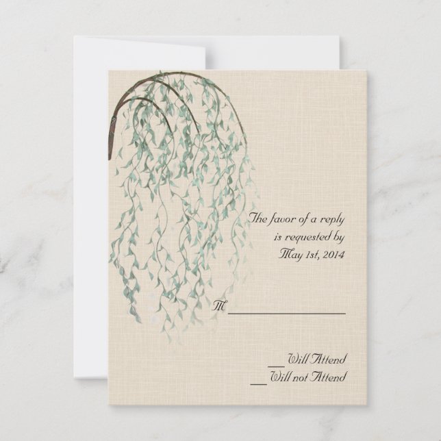 Willow Branch on Linen Response card (Front)