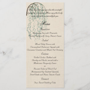 Willow Branch on Linen Wedding Menu