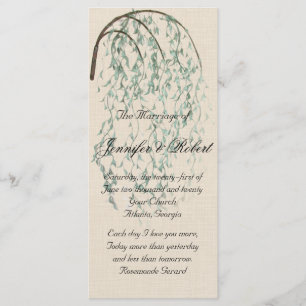 Willow Branch on Linen Wedding Program