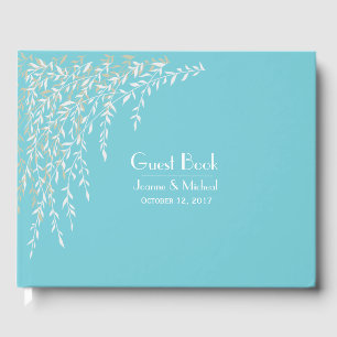 Willow Branches Robins Egg Blue Wedding Guest Book
