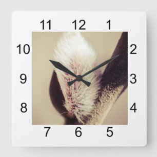 Willow buds - Thrust Of New Life Square Wall Clock