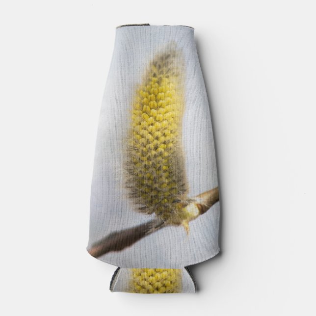 Willow Catkins - Silver World Bottle Cooler (Front)