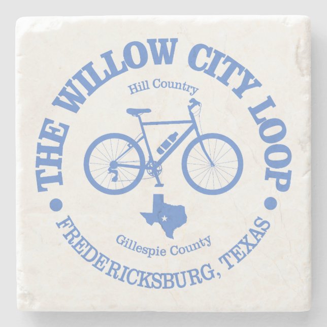 Willow City Loop (cycling) Stone Coaster (Front)