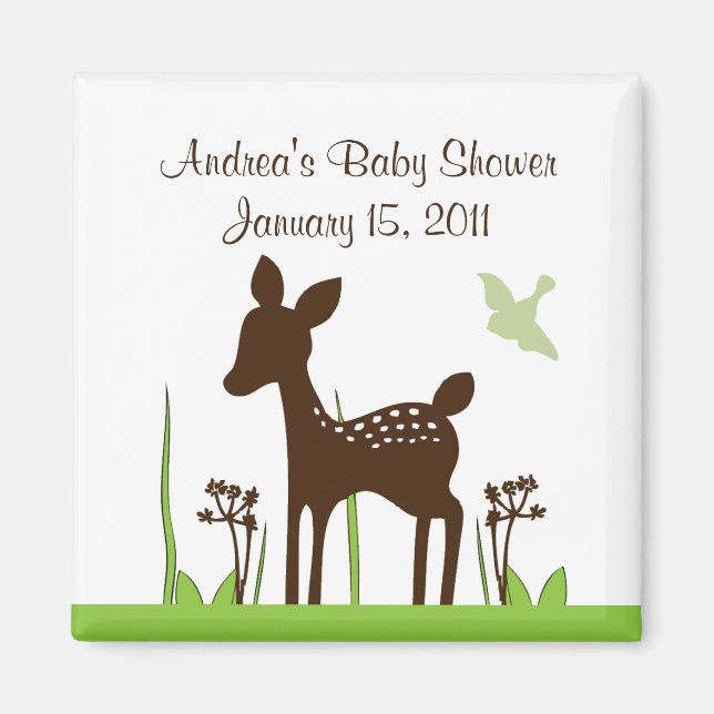 Willow Deer Baby Shower Magnet Keepsake (Front)