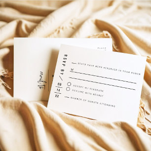 WILLOW Edgy Modern Simple RSVP Postcard