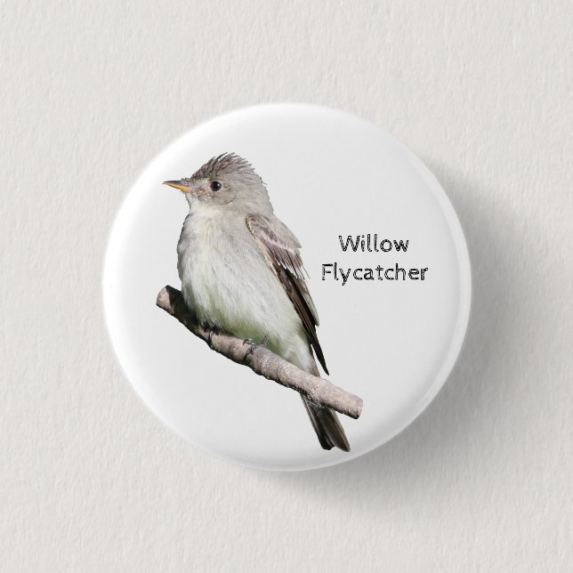 Willow Flycatcher 3 Cm Round Badge (Front)