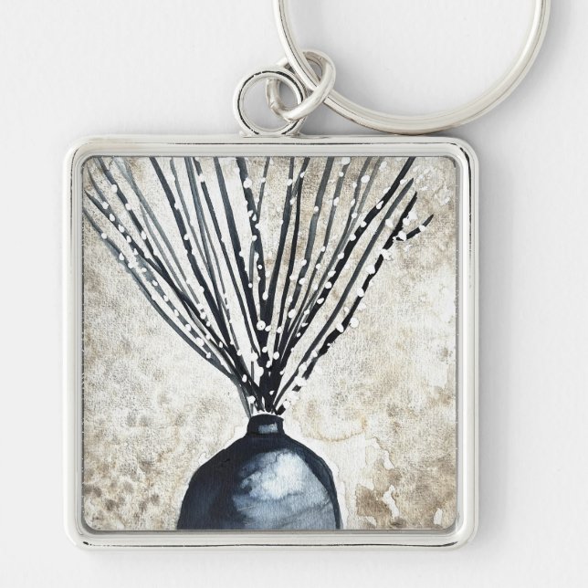  Willow in vase watercolor Key Ring (Front)
