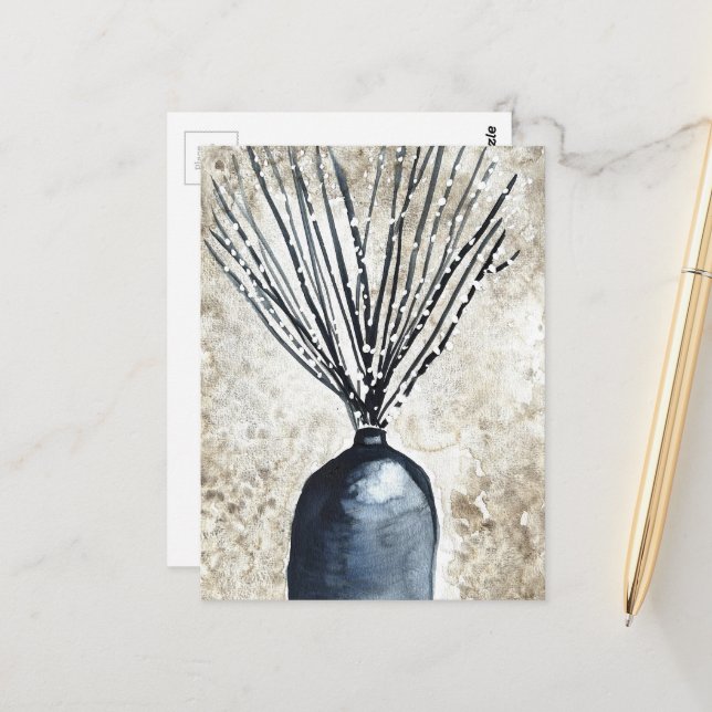  Willow in vase watercolor Postcard (Front/Back In Situ)