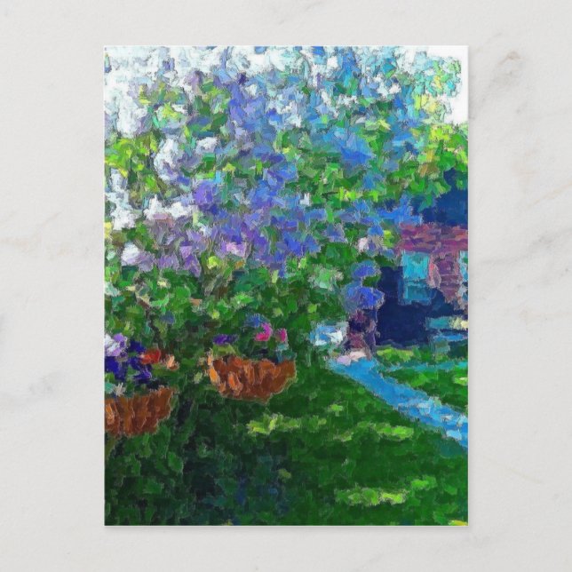 willow lake lilac trees postcard (Front)