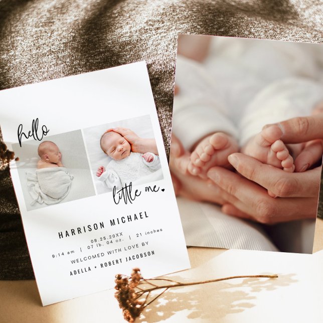 WILLOW Minimalist Newborn Two Photo Announcement (Creator Uploaded)