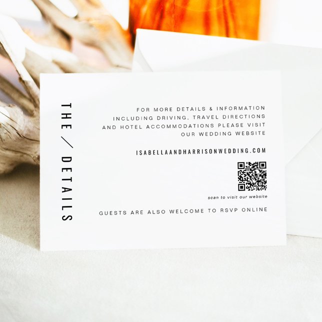 WILLOW Modern Minimalist QR Code Wedding Details Invitation (Creator Uploaded)