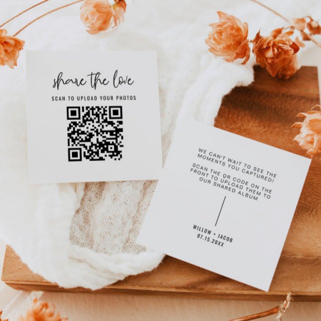 WILLOW Modern Share the Love QR Code Table Cards (Creator Uploaded)