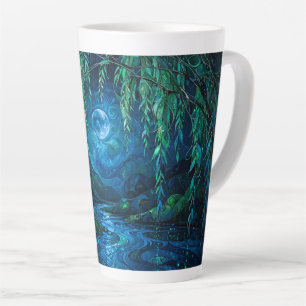 Willow Moon Saille Flowing River Green Blue Night Latte Mug