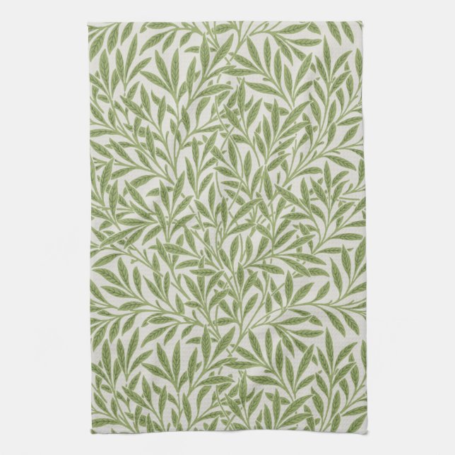 Willow Pattern, William Morris Tea Towel (Vertical)