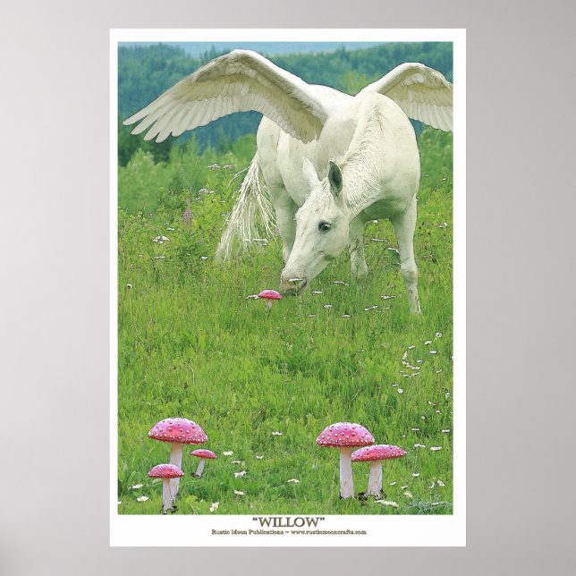 "WILLOW" Pegasus Fantasy Art Poster (Front)