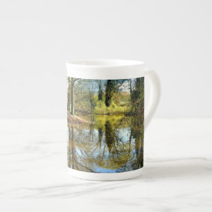 Willow Pond Water Reflection Bone China Mug