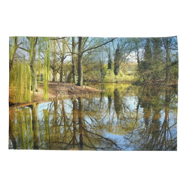 Willow Pond Water Reflection Pillowcase (Back)