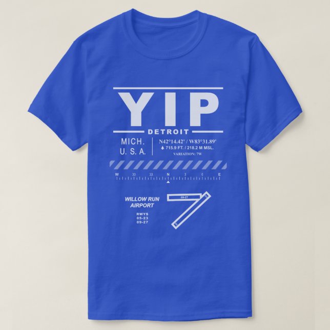 Willow Run Airport YIP T-Shirt (Design Front)