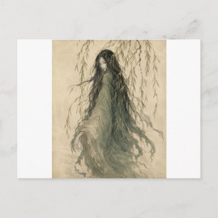 Willow Spirit Woman Apparition Postcard