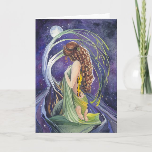 Willow, The Moon and Night Blank Greeting Card (Front)