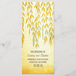 Willow Tree Branches Rustic Lights Wedding Program