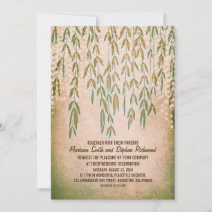 Willow Tree Branches String Lights Wedding Invites