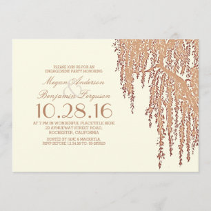 Willow tree elegant outdoor engagement party invitation