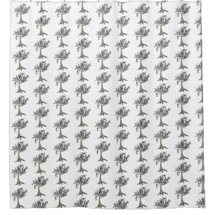 willow tree illustration shower curtain