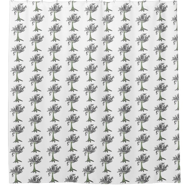 willow tree illustration shower curtain (Front)
