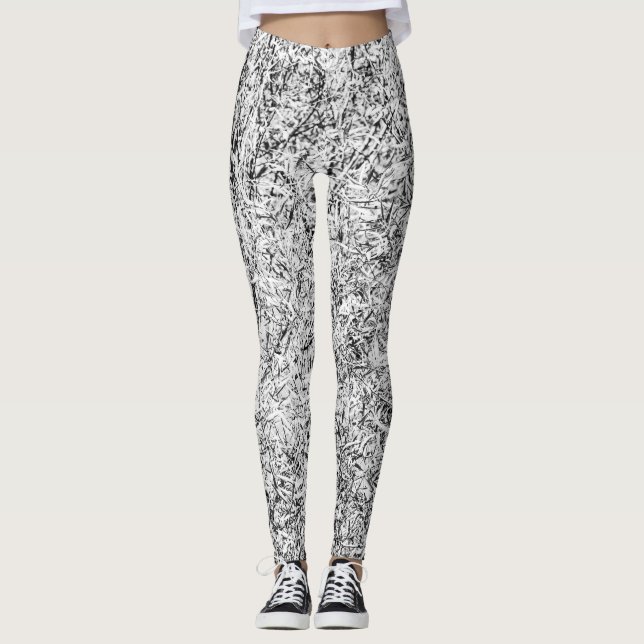 Willow tree leaves. Abstract art of Nature Leggings (Front)