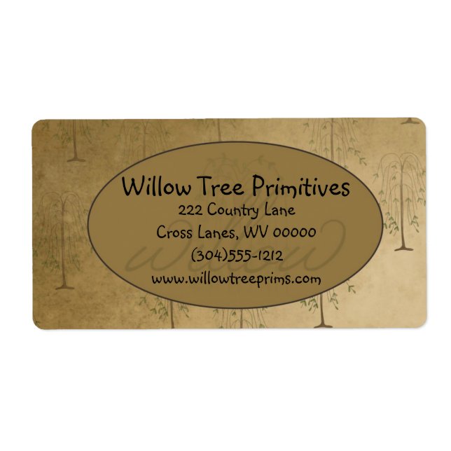 Willow Tree Primitive Country Label (Front)