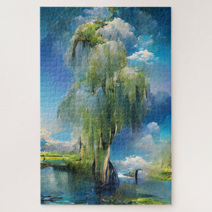 Willow tree to the sky Abstract  Jigsaw Puzzle