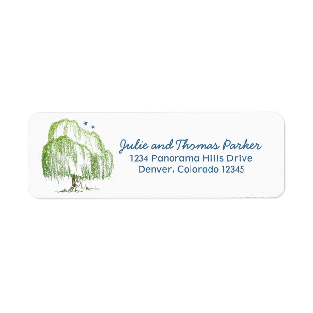 Willow Tree Wedding Return Address Labels (Front)